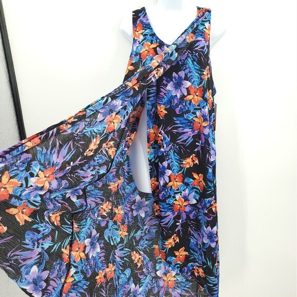 Swimsuits For All Swimsuit Cover-Up Midi Wrap Dress Burnout Floral Racerback NWT - Picture 5 of 14
